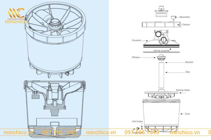 Cấu tạo bình học cát bể bơi Procopi P - GFI