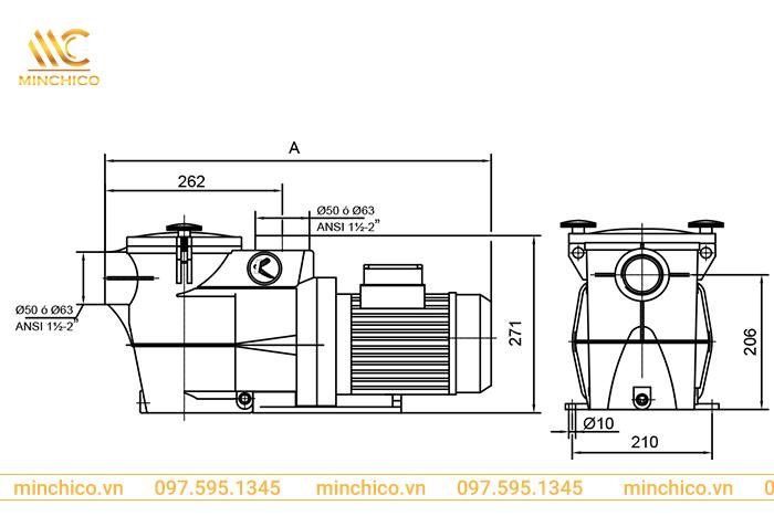 Thông số kỹ thuật máy bơm bể bơi Kripsol KSE
