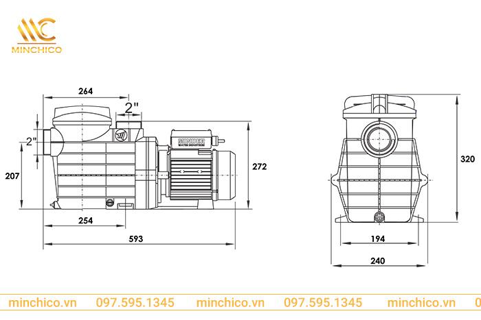 Cấu tạo máy bơm lọc bể bơi Minder MXB Cấu tạo máy bơm lọc bể bơi Minder MXB