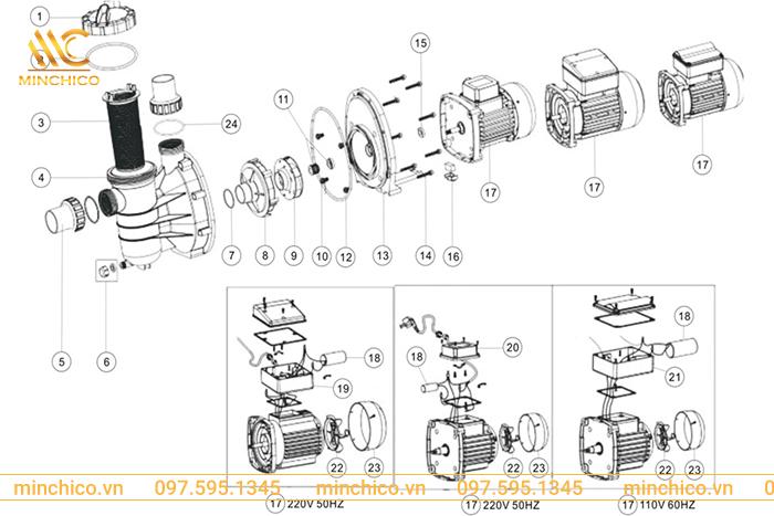 cấu tạo của máy bơm hồ bơi Emaux cấu tạo của máy bơm hồ bơi Emaux