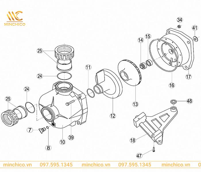 cấu tạo máy bơm nước bể bơi Kripsol KNG