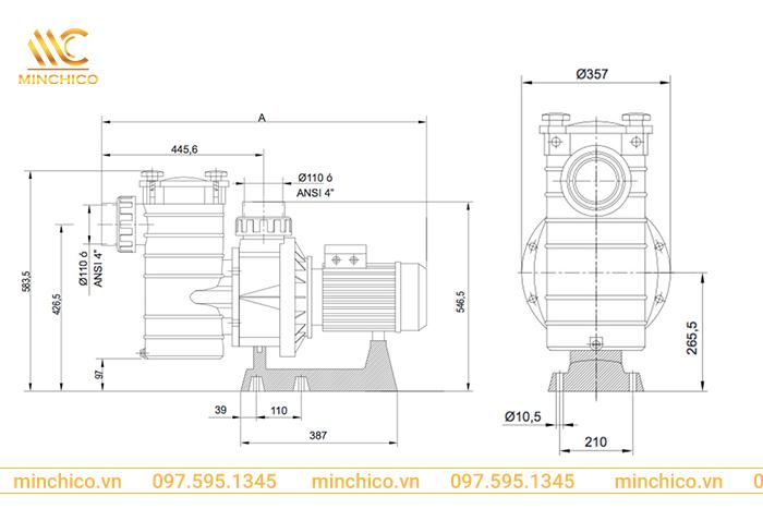 bản vẽ kỹ thuật máy bơm nước bể bơi Kripsol KAN bản vẽ kỹ thuật máy bơm nước bể bơi Kripsol KAN