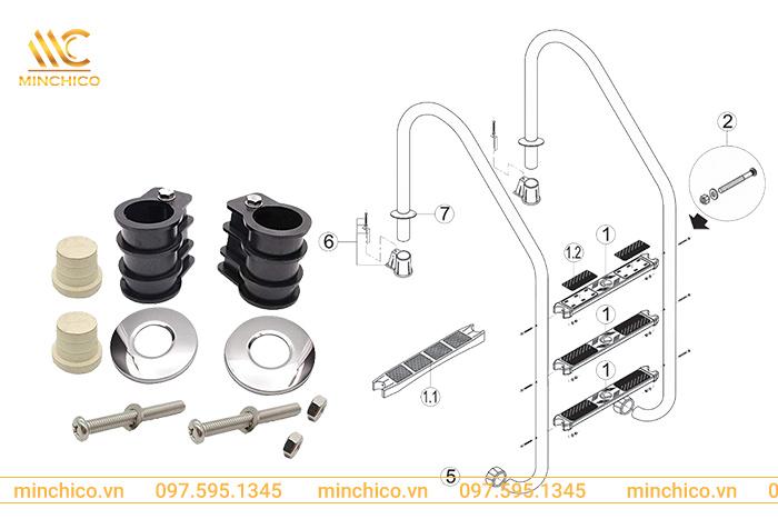 Thang hồ bơi inox