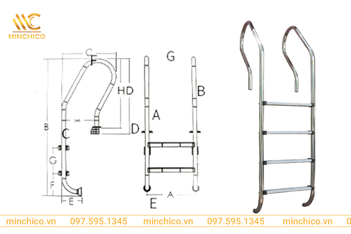Mua thang bể bơi SF415 Mua thang bể bơi SF415