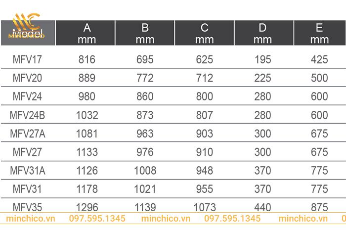 Kích thước bình lọc hồ bơi Emaux Series MFV35
