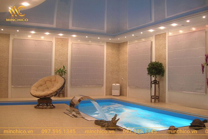 Hồ bơi trong nhà kết hợp cây phun massage Hồ bơi trong nhà kết hợp cây phun massage