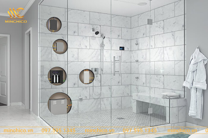 Cấu tạo của phòng xông hơi ướt Cấu tạo của phòng xông hơi ướt