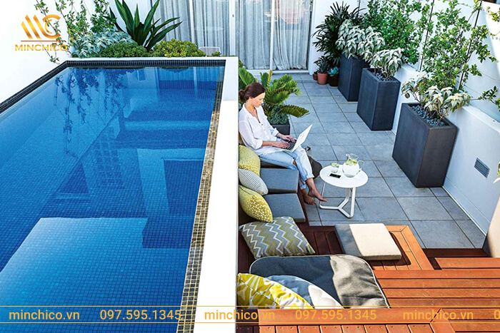 thiết kế bể bơi sân thượng thiết kế bể bơi sân thượng