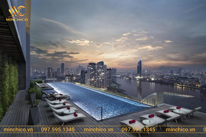 mẫu nhà có bể bơi trên sân thượng mẫu nhà có bể bơi trên sân thượng