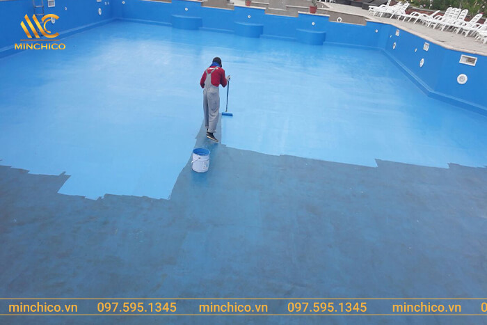 Tiêu chuẩn, quy trình, báo giá chống thấm bể bơi trọn gói tại Minchico