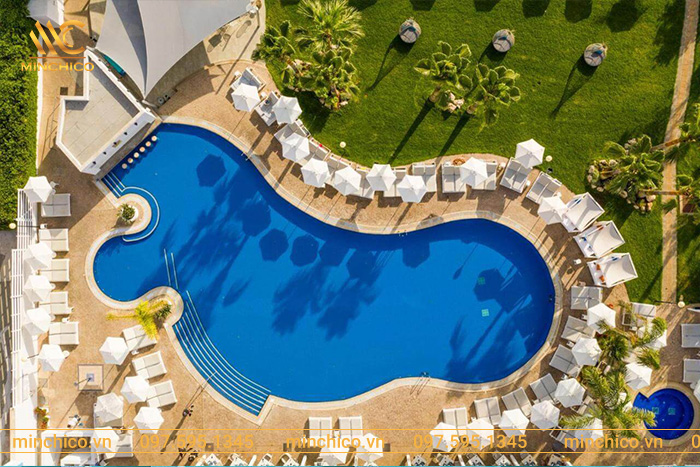 Mẫu bể bơi kinh doanh trong khu resort cao cấp Mẫu bể bơi kinh doanh trong khu resort cao cấp