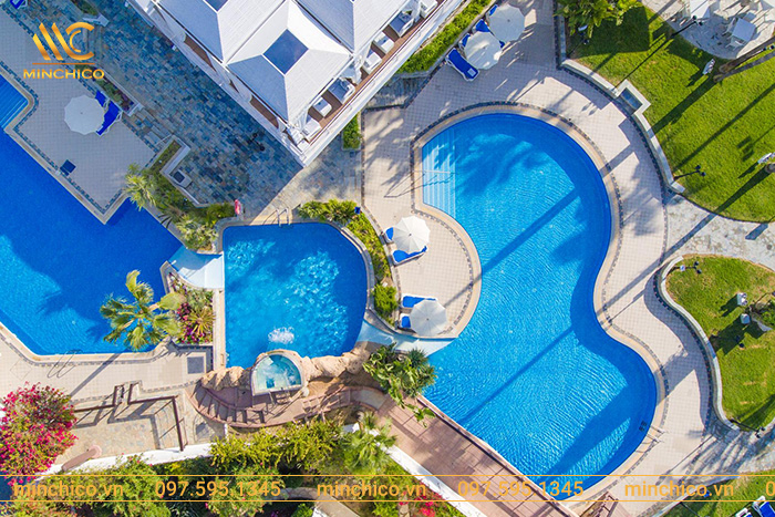 Mẫu bể bơi kinh doanh phù hợp thiết kế ở khu khách sạn, resort cao cấp Mẫu bể bơi kinh doanh phù hợp thiết kế ở khu khách sạn, resort cao cấp