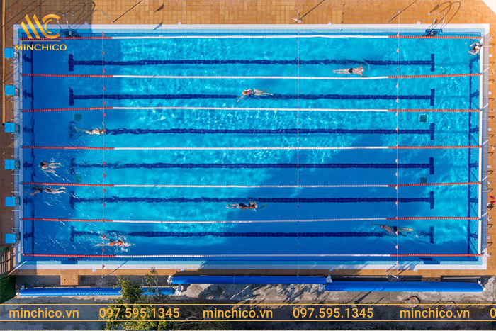 Hầu hết là bể bơi hình chữ nhật, tận dụng tối đa diện tích xây dựng Hầu hết là bể bơi hình chữ nhật, tận dụng tối đa diện tích xây dựng