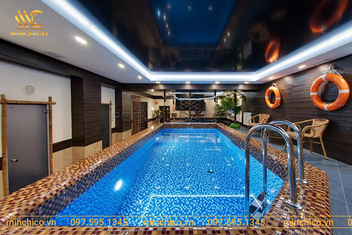 Bể bơi kinh doanh trên sân thượng với không gian sang mở trọng, hiện đại Bể bơi kinh doanh trên sân thượng với không gian sang mở trọng, hiện đại