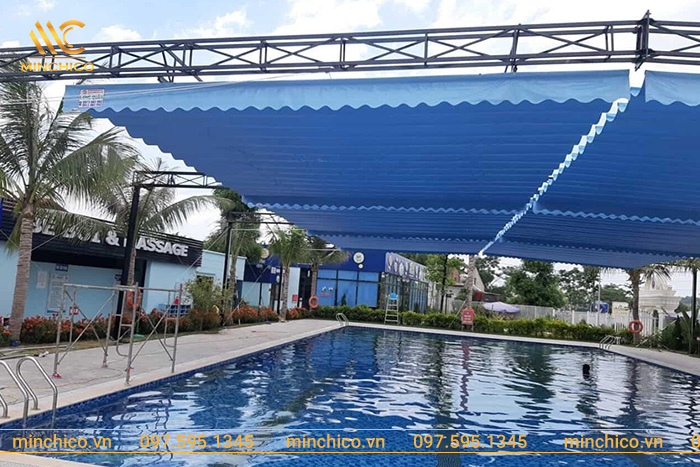 Mẫu mái che bể bơi dạng bạt phủ